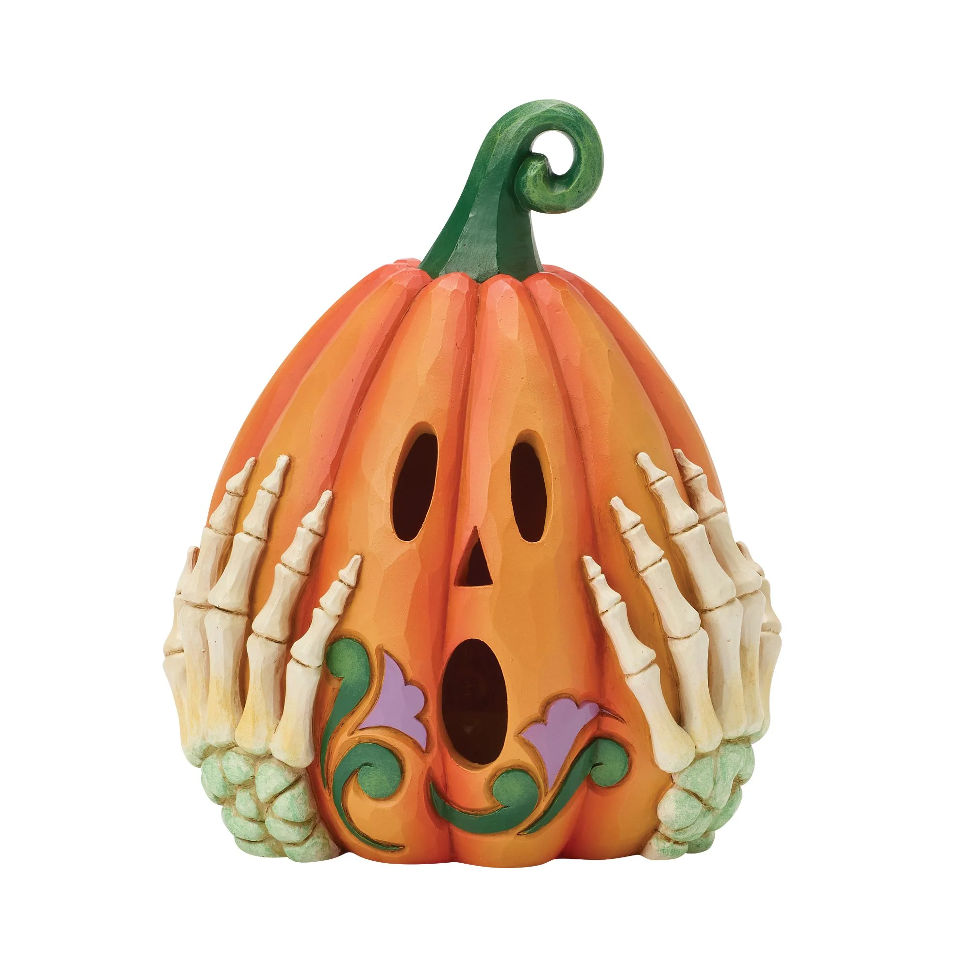 LED Jack-o-Lantern with Skeleton Hands - Image 2