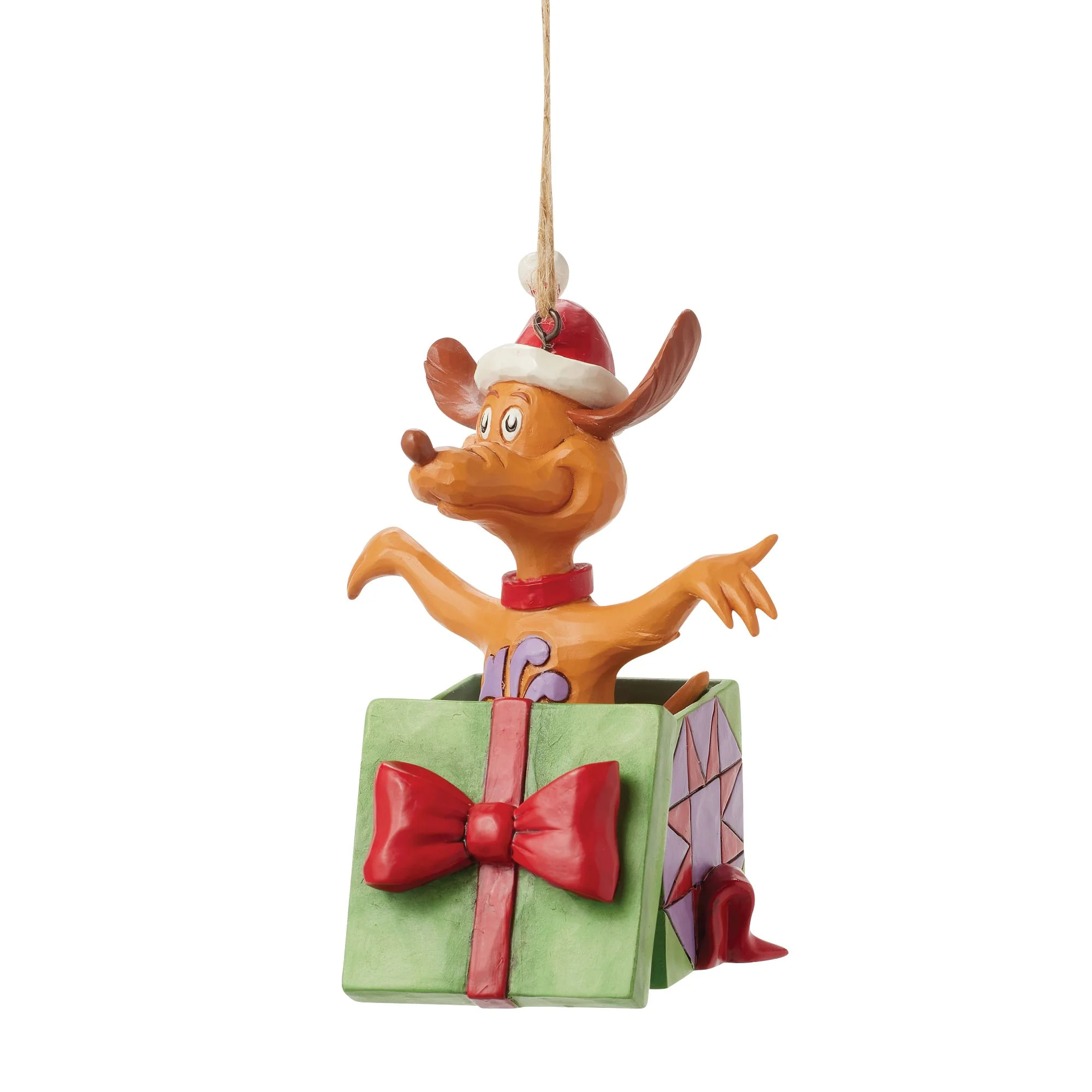 Max in a Present Hanging Ornament - The Grinch by Jim Shore - Image 3