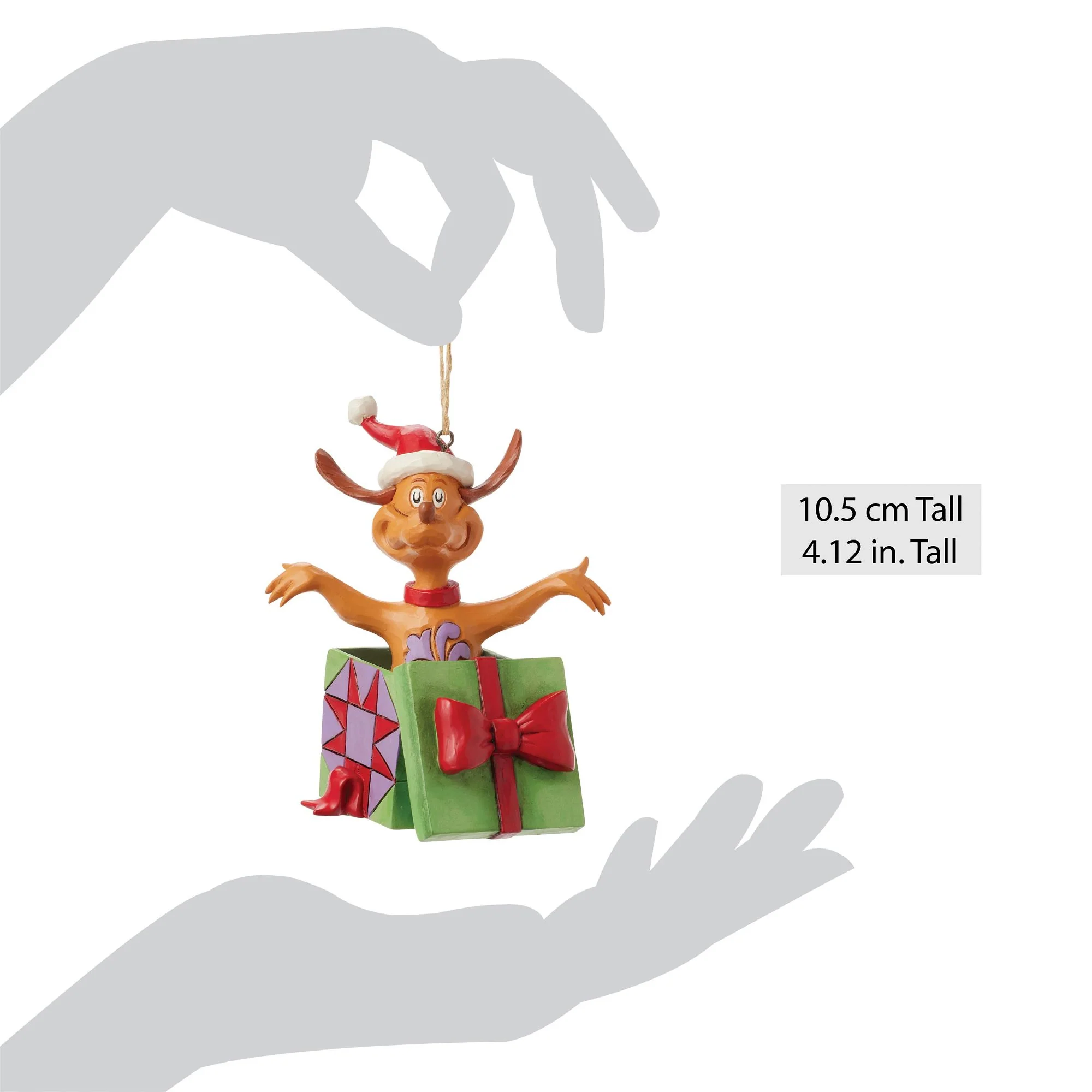 Max in a Present Hanging Ornament - The Grinch by Jim Shore - Image 7
