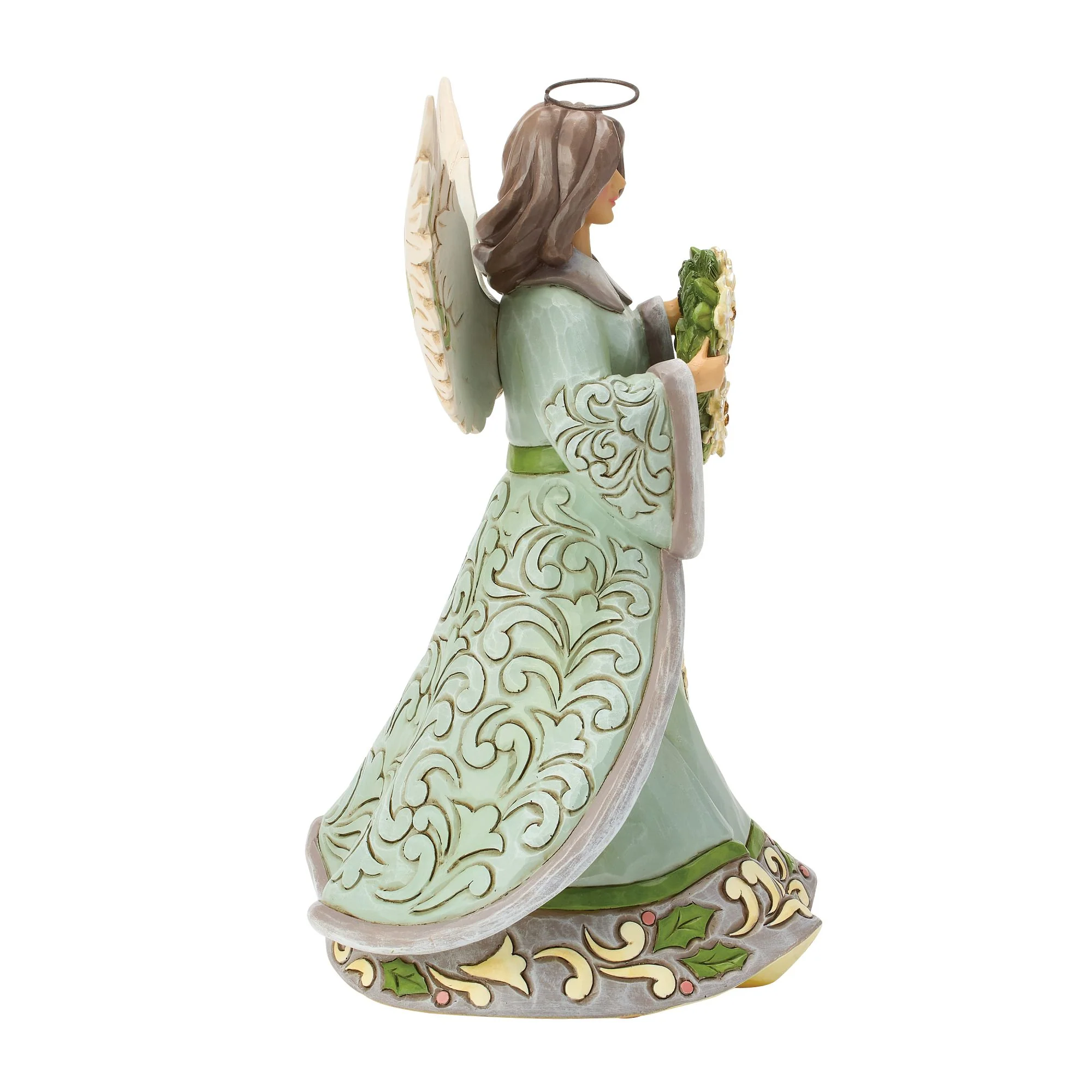 Opal & Moss Angel with Poinsettia Garland - Image 4