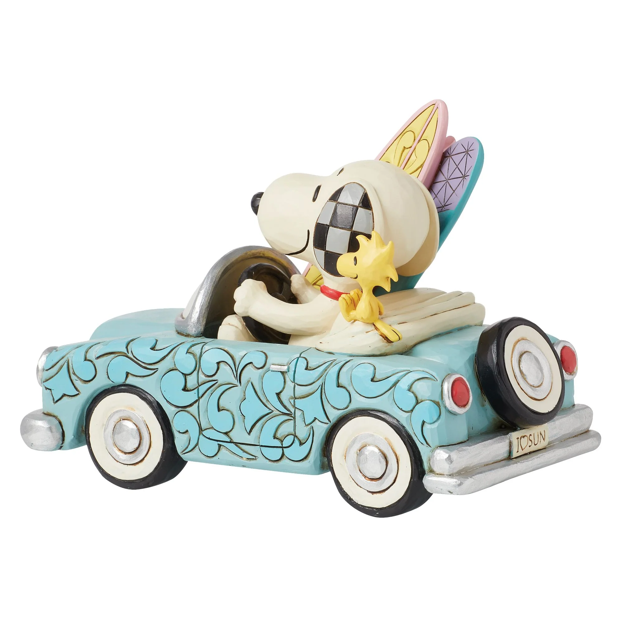 Sunny Drives and Surfing Waves (Snoopy Surfboard Car Figurine) - Peanuts by JimShore - Image 3