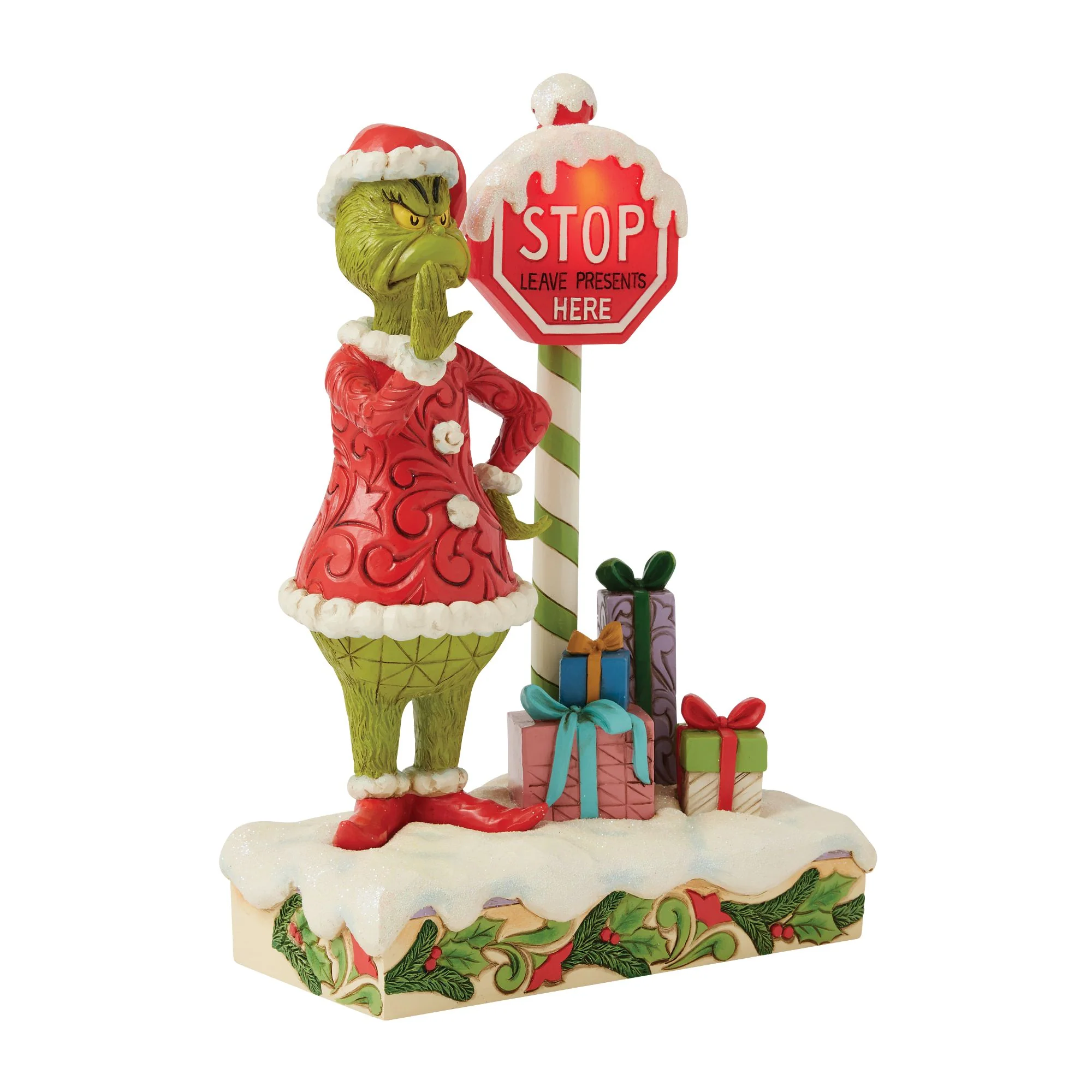 The Grinch with Flashing Stop Sign Figurine - Image 3